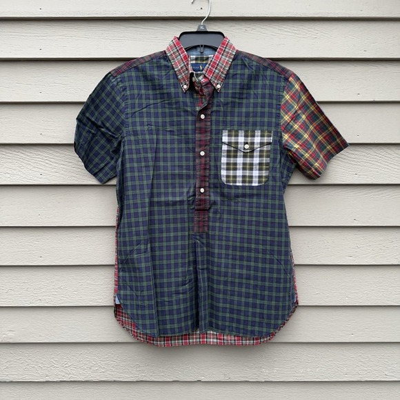 Polo Ralph Lauren Other - Polo Ralph Lauren Patchwork Plaid Shirt Mens Medium Henley Button Up Green